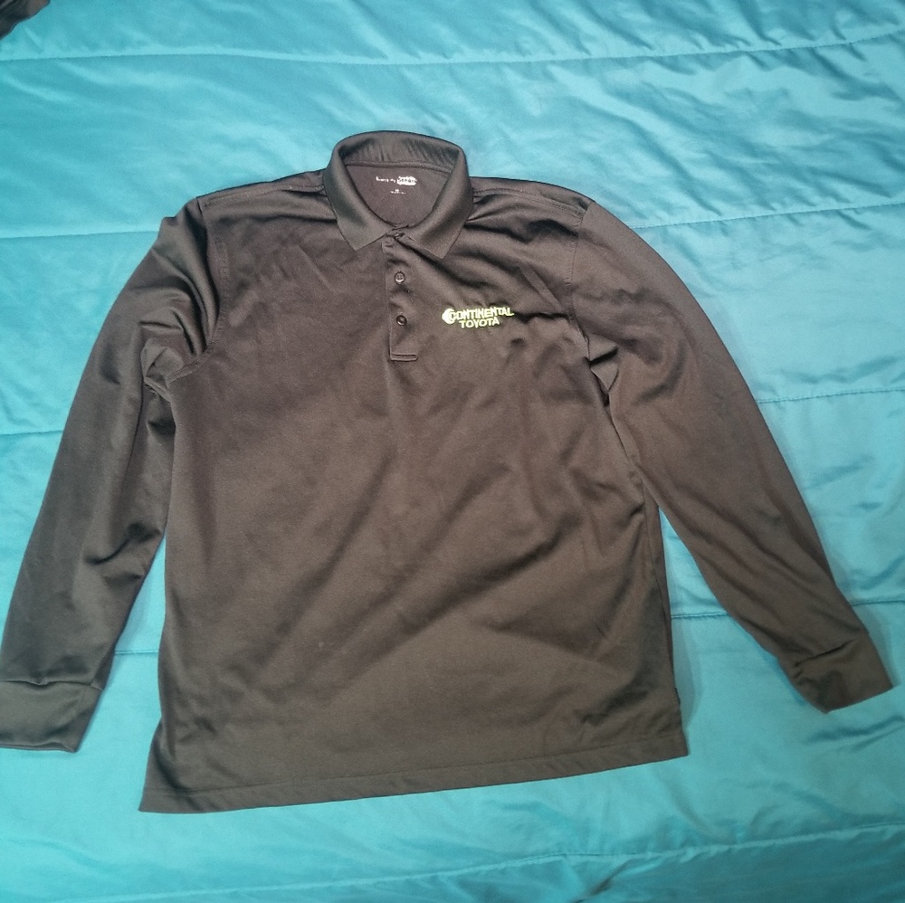 Toyota long sleeve polo 1/4 button black M black